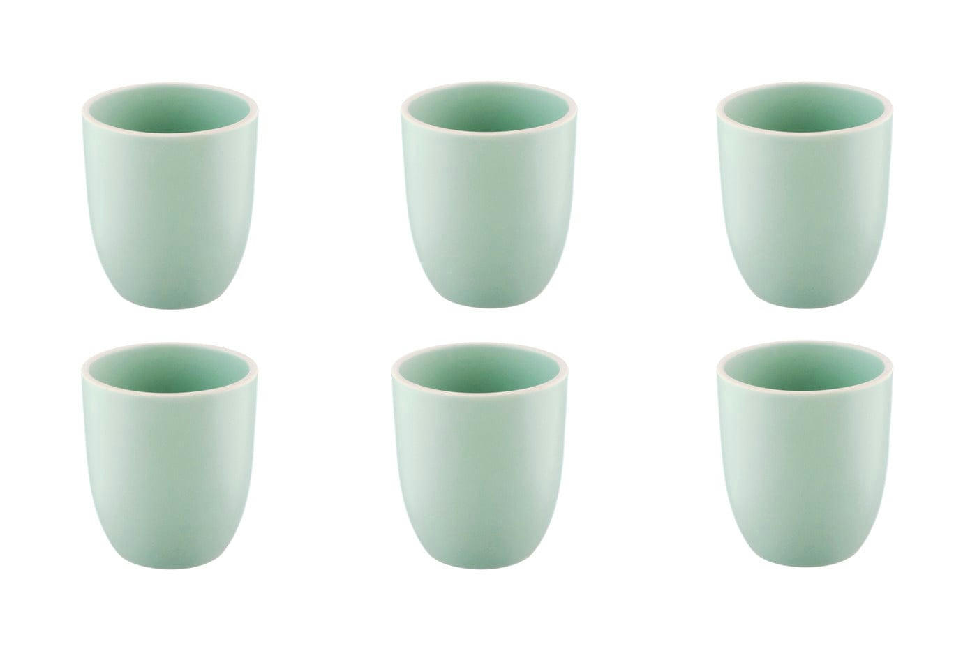 ORIGIN - Lot de 6 mugs en grès vert 20cl