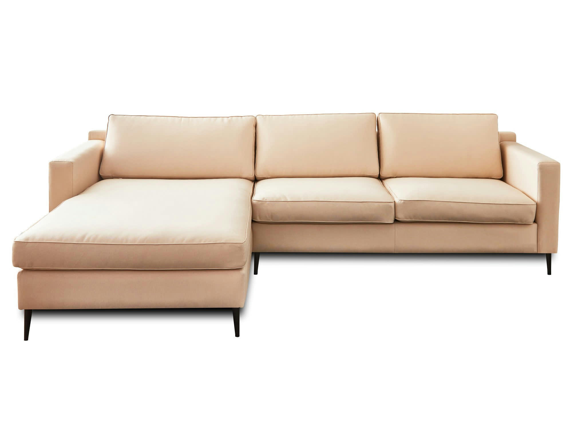 CALLIOPE - Canapé d'angle gauche 4 places en tissu beige