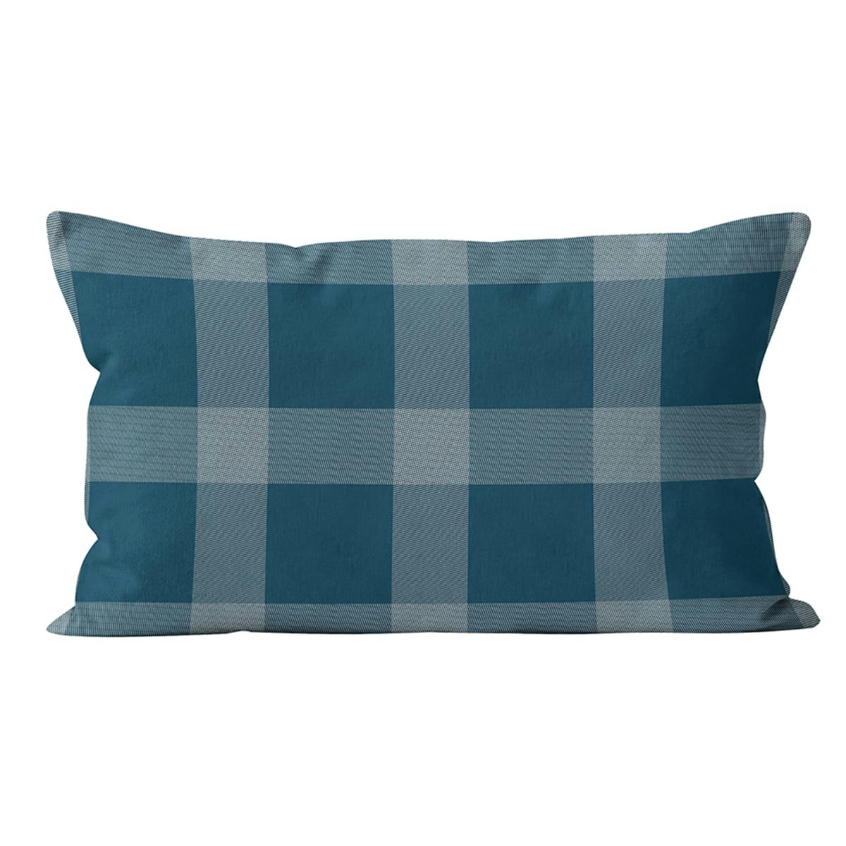 - Coussin vichy velours bleu 40x67cm
