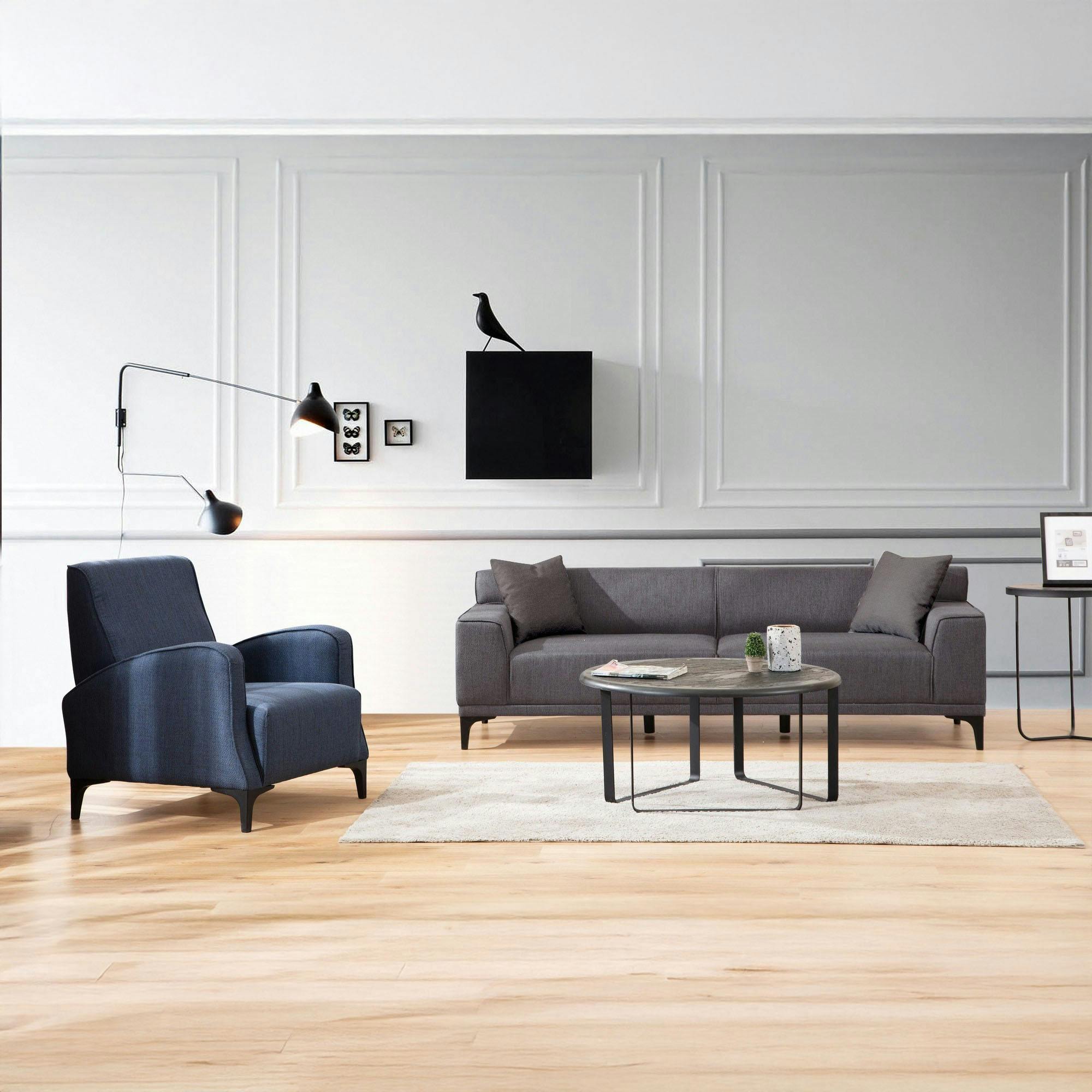 Canapé 3 places anthracite - accoudoirs larges ORSAY