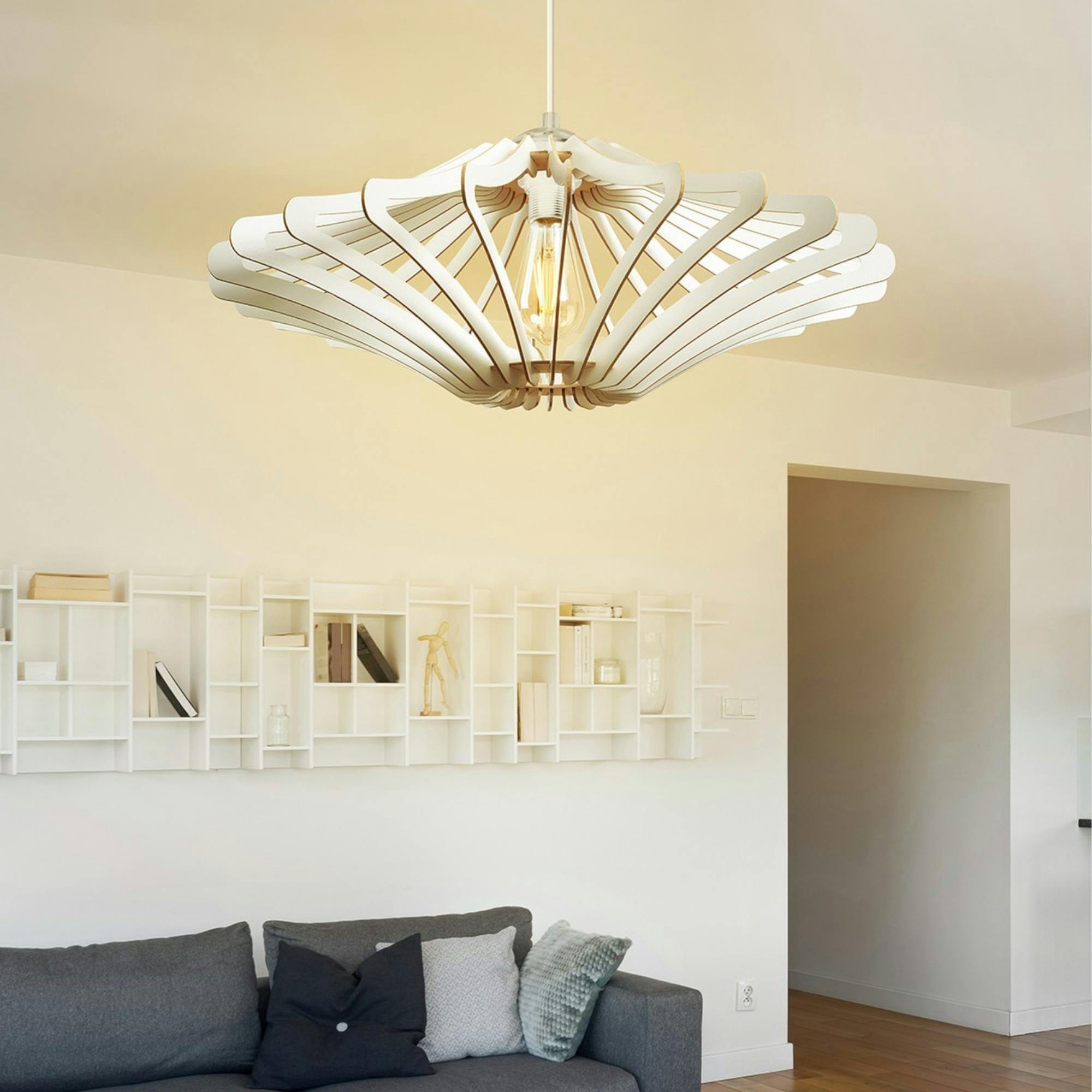 Suspension blanche moderne - forme graphique BIEL