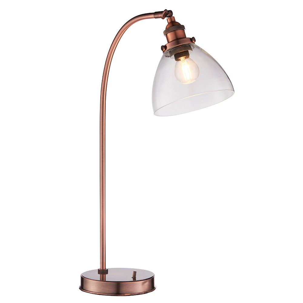 Lampka biurkowa HANSEN postarzany miedziany 1xE14x15W IP20 Endon
