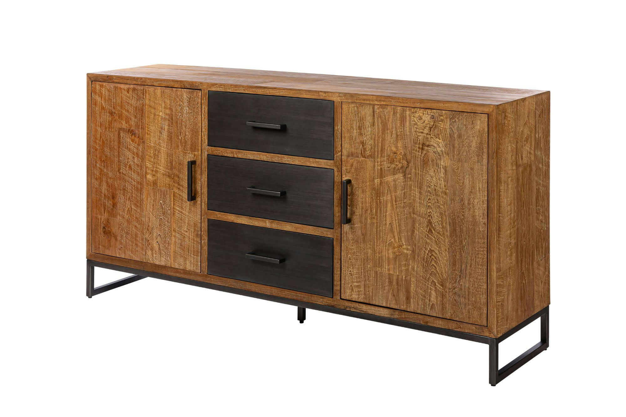 SETE - Buffet en bois et métal 2 portes 3 tiroirs