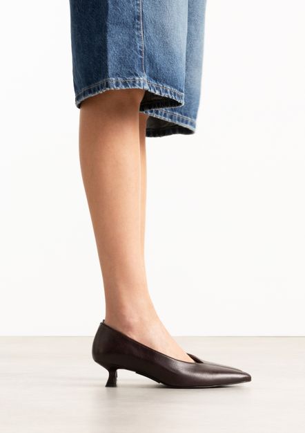 Bordeaux rode leren pumps