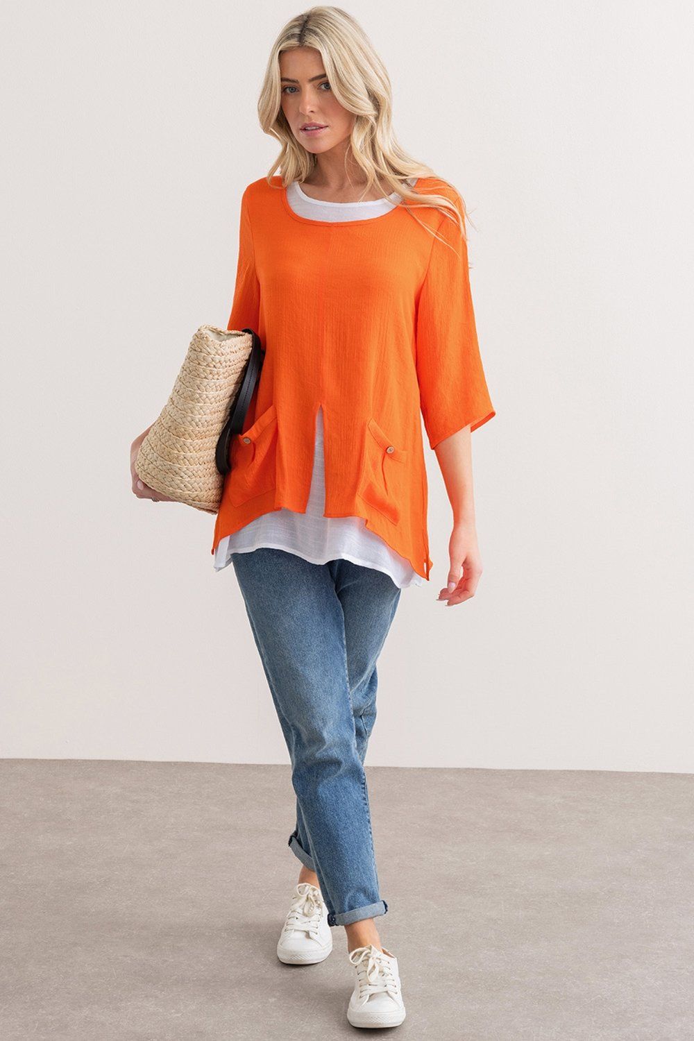 Klass. Double Layer Tunic Top