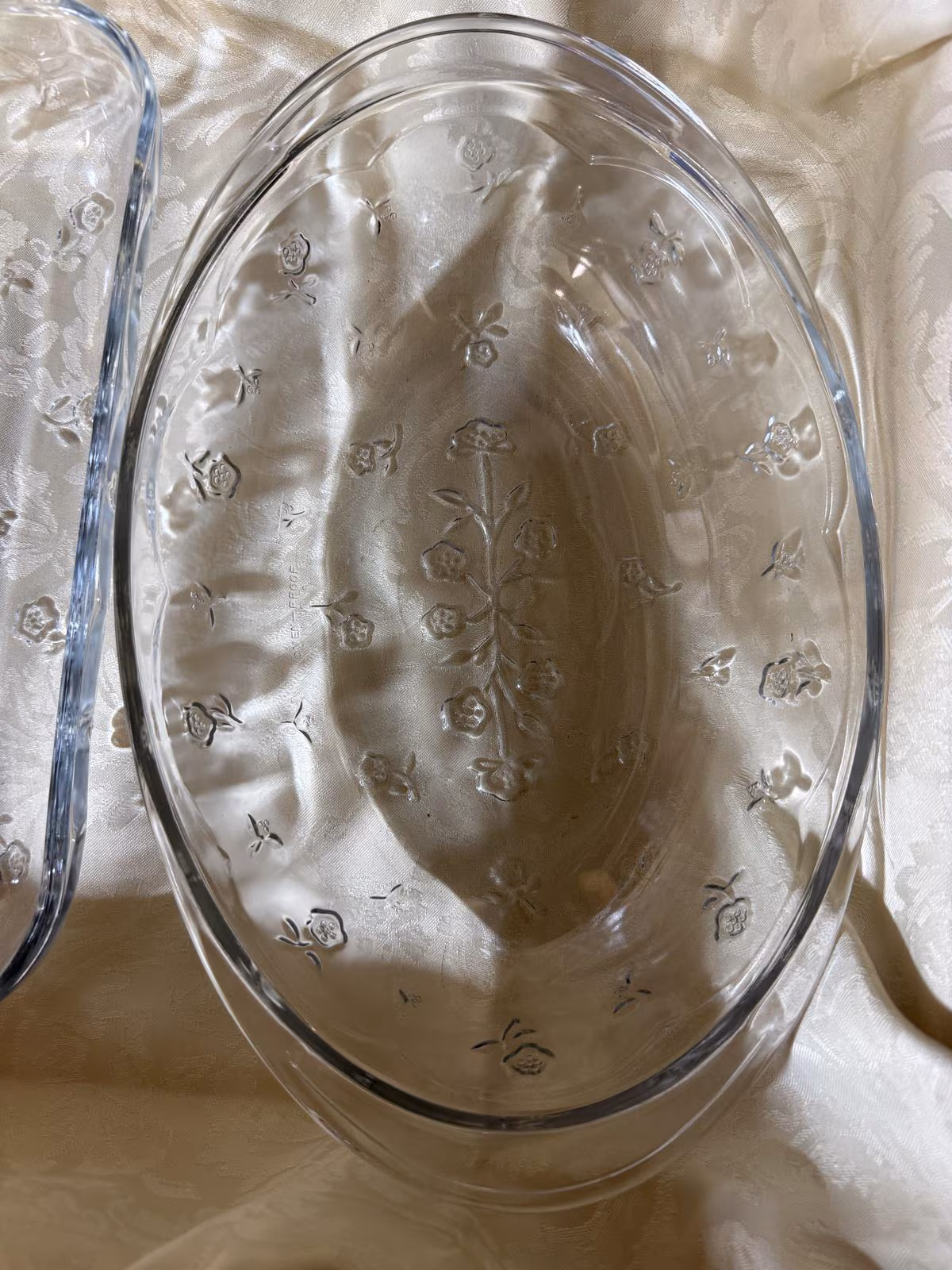 Vintage Anchor Hocking Savannah Floral Glass Bakeware Set Cottagecore 3 Piece