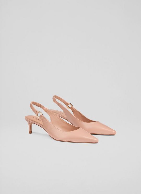 Lettie NeutralLeather Slingback Open Courts