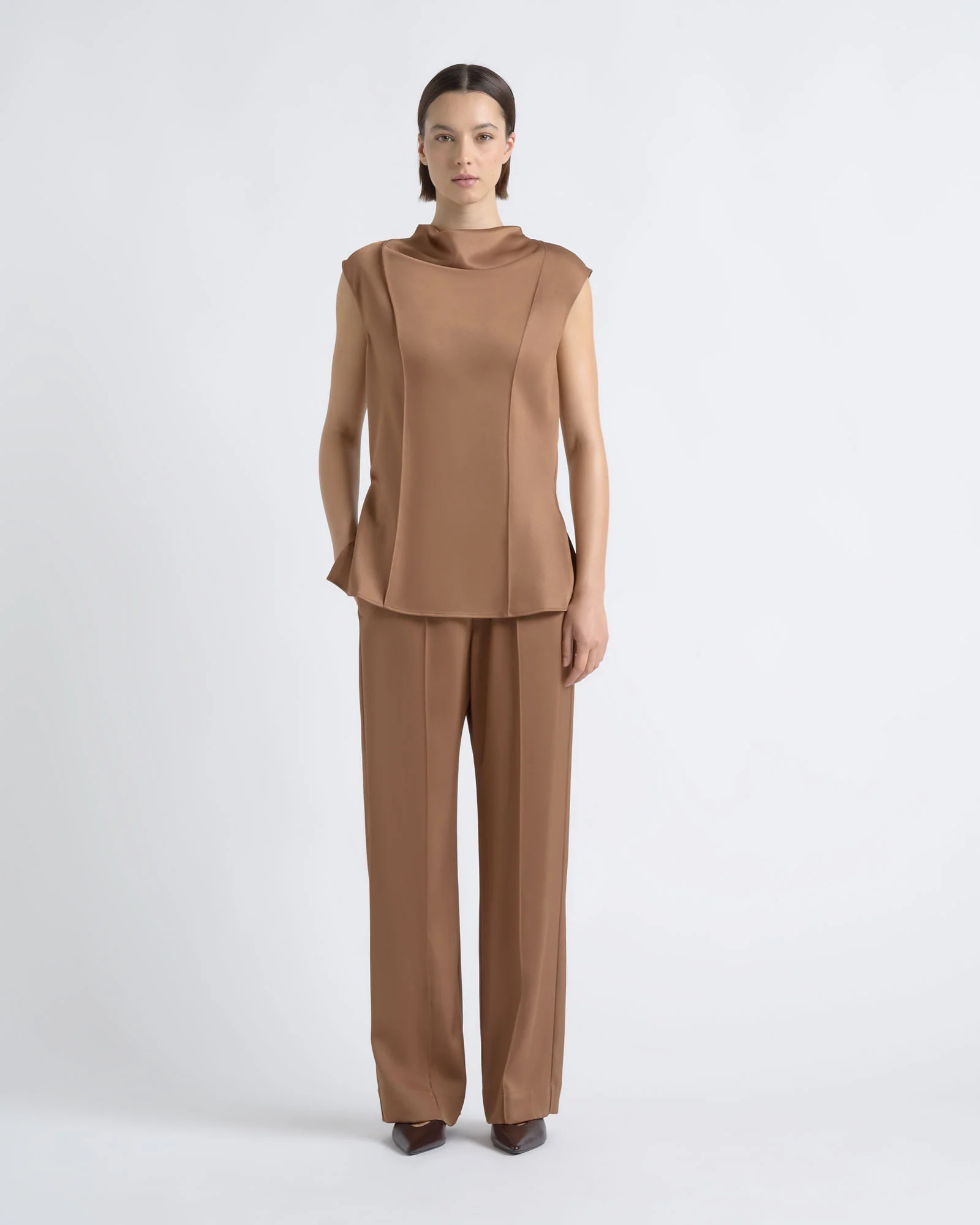 Satin Pin Tuck Top