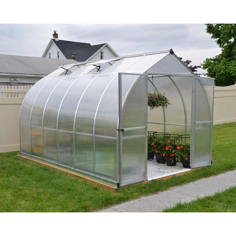 Serre en polycarbonate Bella argentée 8,5 m² CANOPIA