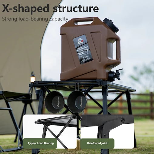 NNEOBA Multifunctional IGT Camping Table Adjustable Aluminum Alloy Black