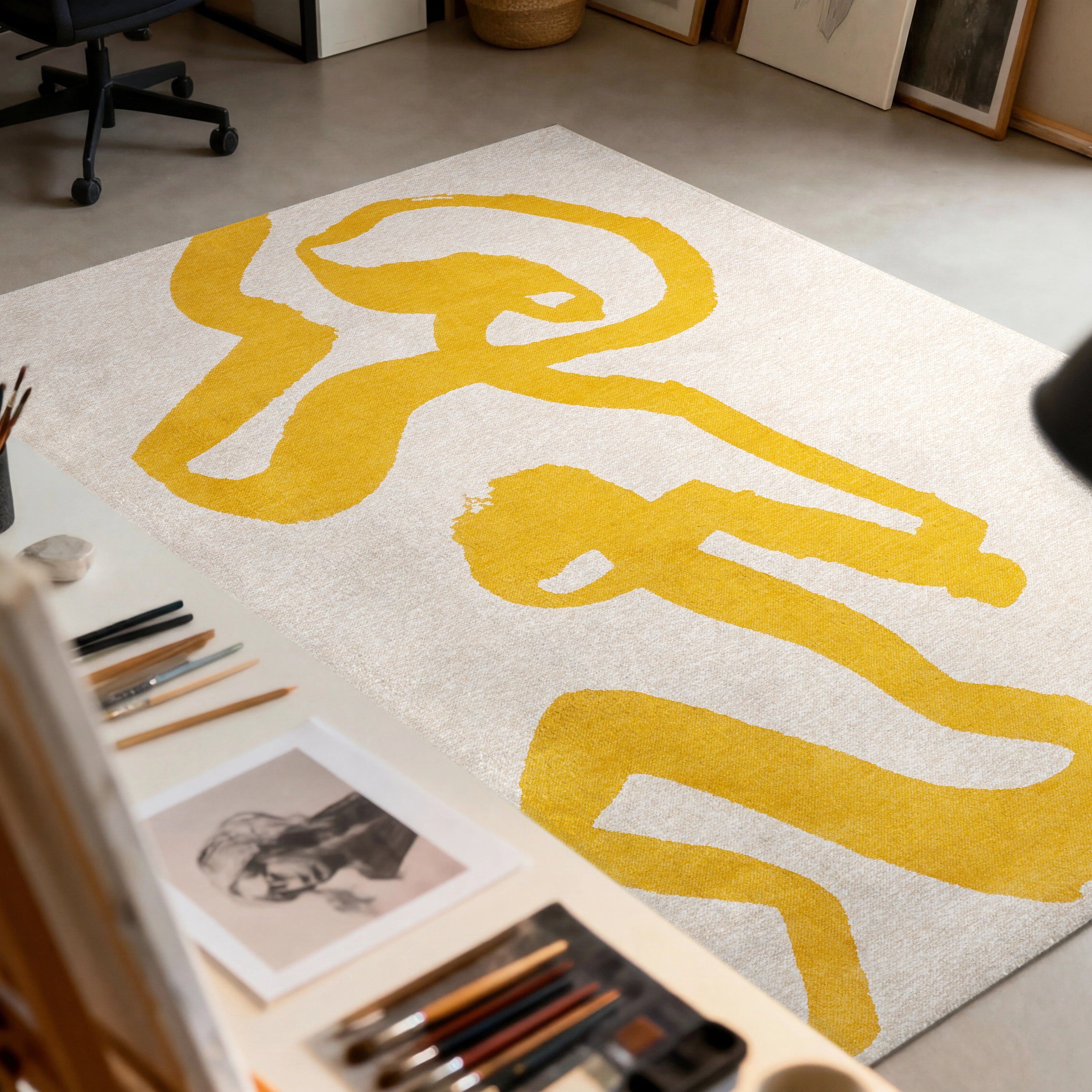 Louis de Poortere Ribbon Vloerkleed 140 x 200 cm - Pure Yellow
