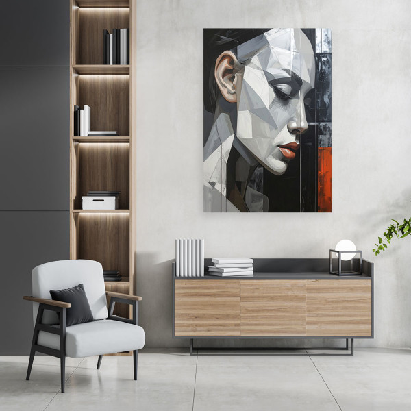 Obraz do salonu sypialni salonu, Abstrakcja Kobieta Portret Szary 20x30