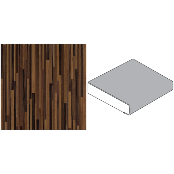 Arbeitsplatte, Dekor Listone Butcherblock Maron, Stärke: 39 mm