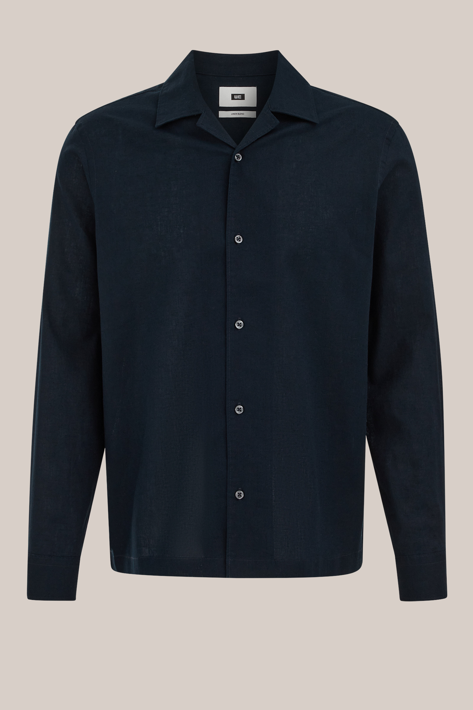 Heren regular fit overhemd van linnenmix