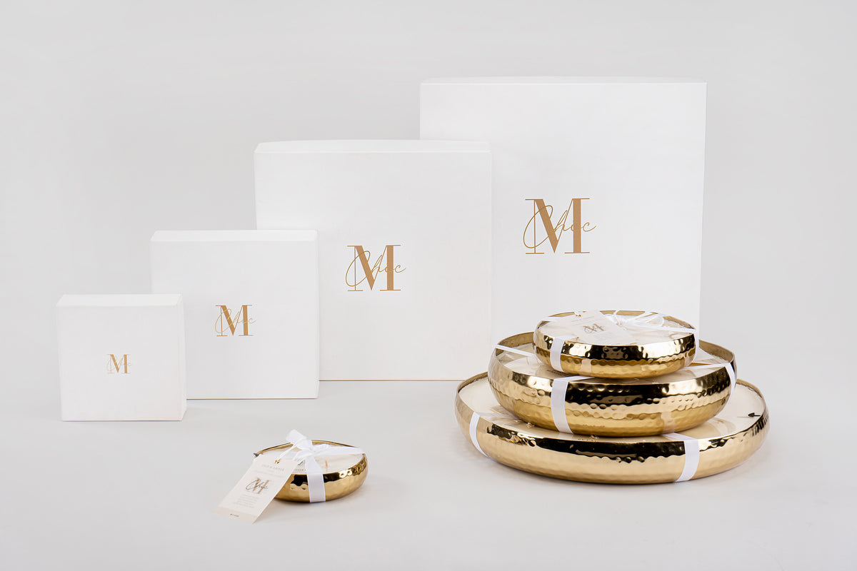 J-Line geurkaars M-Chic - Oud & Amber - metaal - goud - small - 18U