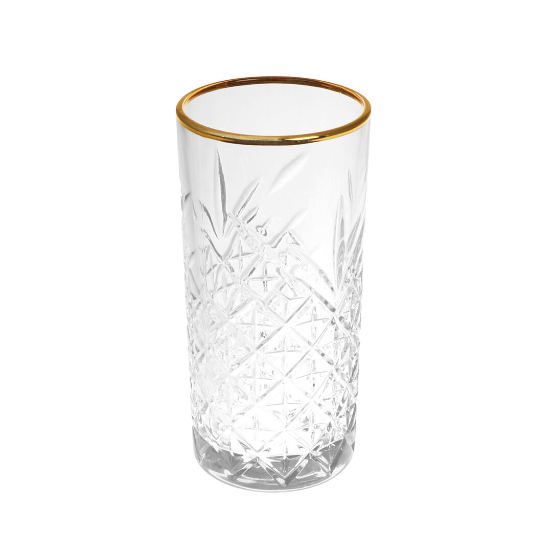 Copo Sem Pé Timeless Com Beira Dourada