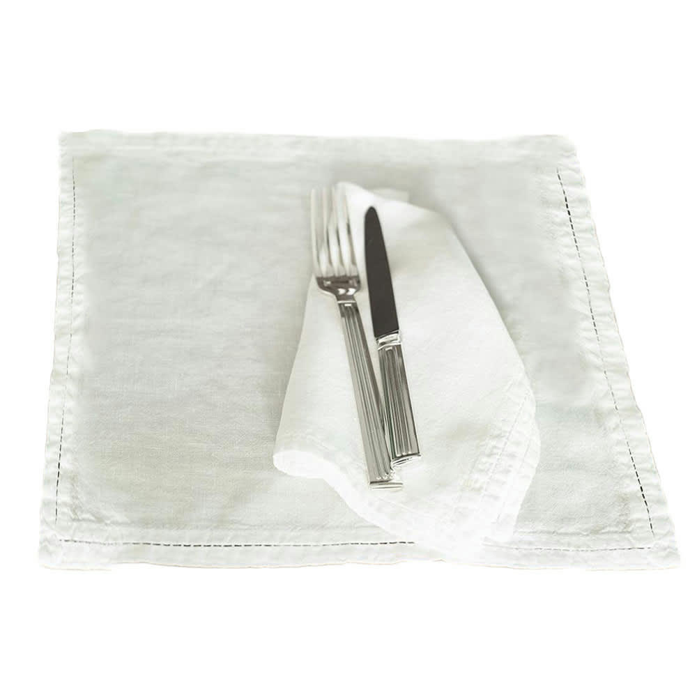 BASES DE LA TABLE - Set de table Lin pur lavé  Ivoire  35x50