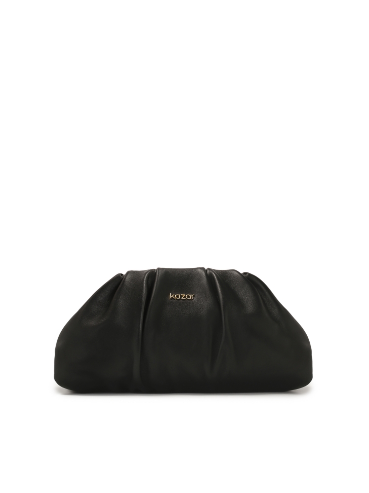Black crinkled handbag