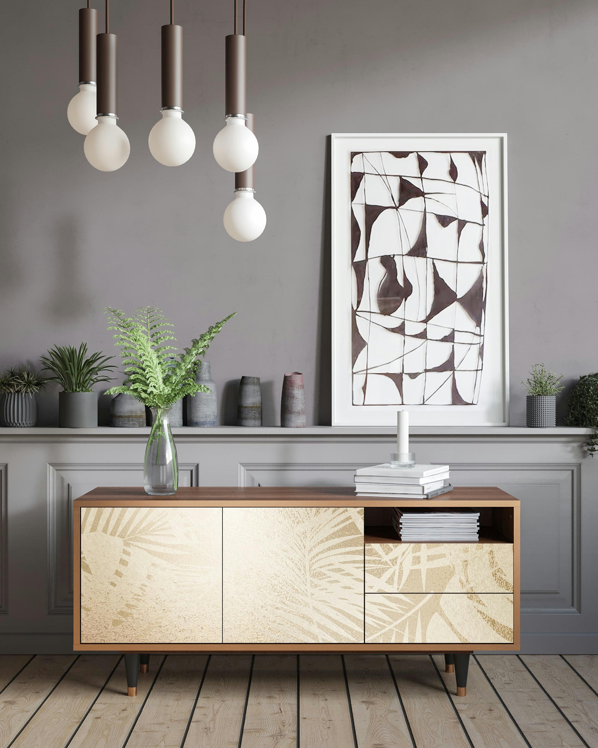 PLANT OF THE DESSERT - Meuble TV  sable 2 tiroirs et 2 portes L 125 cm