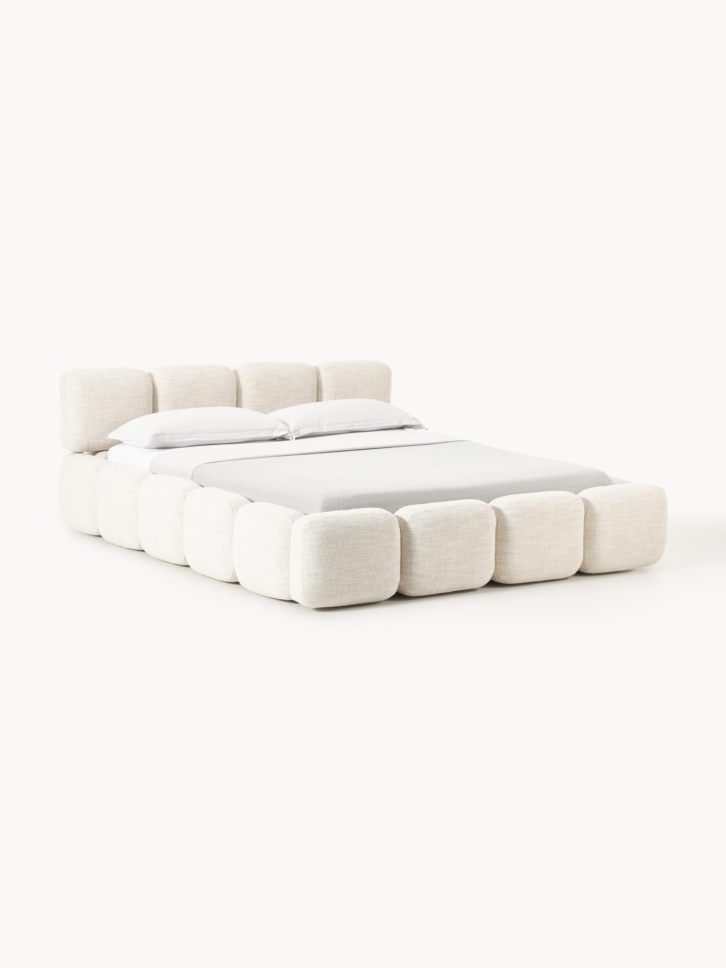 Polsterbett Tayla aus Bouclé mit Stauraum