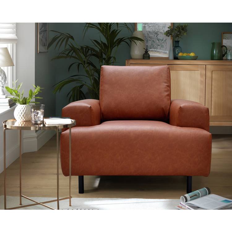 Habitat Julien Faux Leather Armchair - Tan
