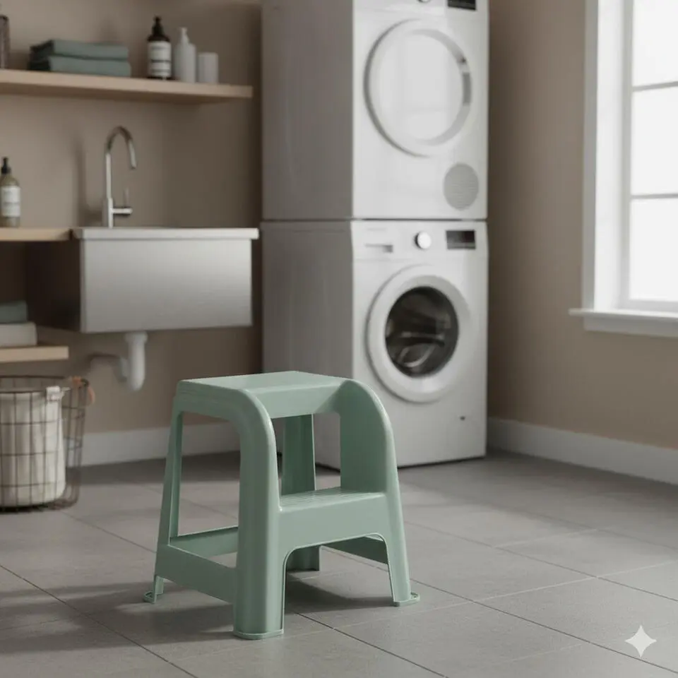 Plasticforte Opstapkrukje - 2 tredes - groen - 45 cm