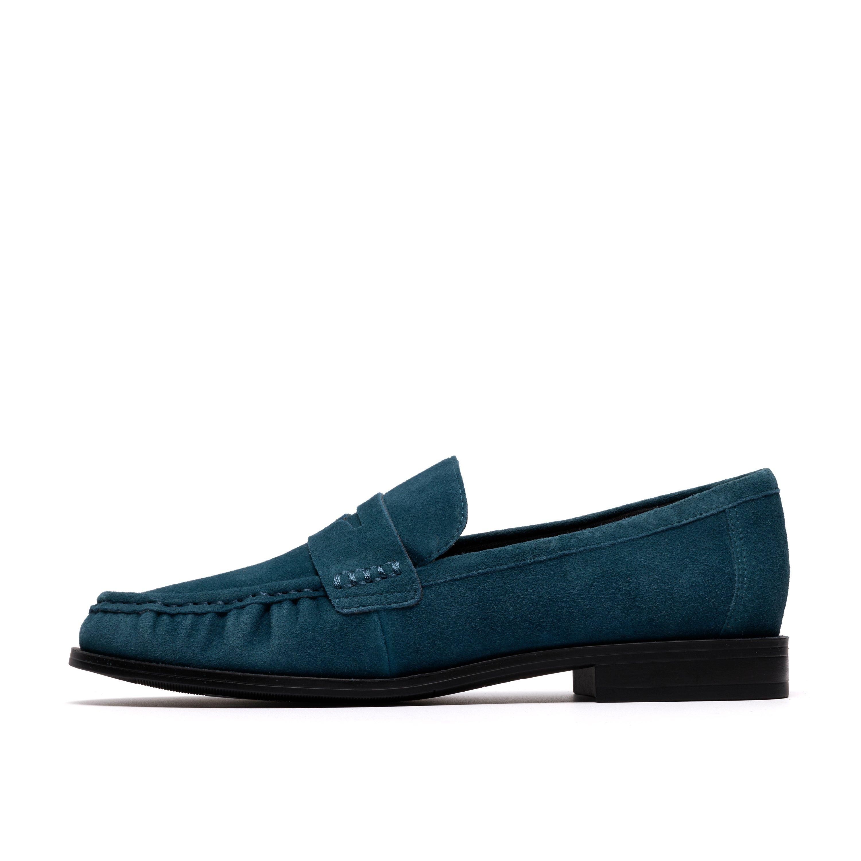 Clarks Alixea Walk Teal Suede Loafers,Slip Ons