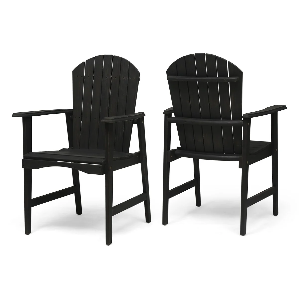 Outdoor Acacia Wood Adirondack Dining Chairs, Set of 2, Club Chairs Set, Patio Furniture Set, for Garden Yard Kitchen