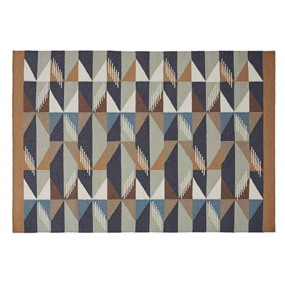 ALISTER - Tapis en laine motifs graphiques multicolores 140x200