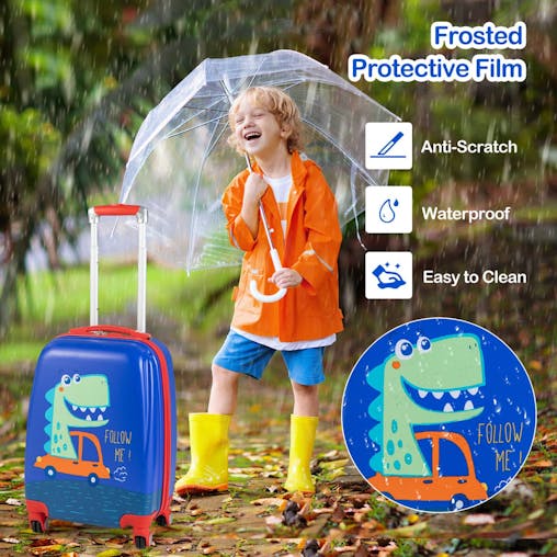 NNECW Hardside Rolling Suitcase with Spinner Wheels & Retractable Handle-Blue