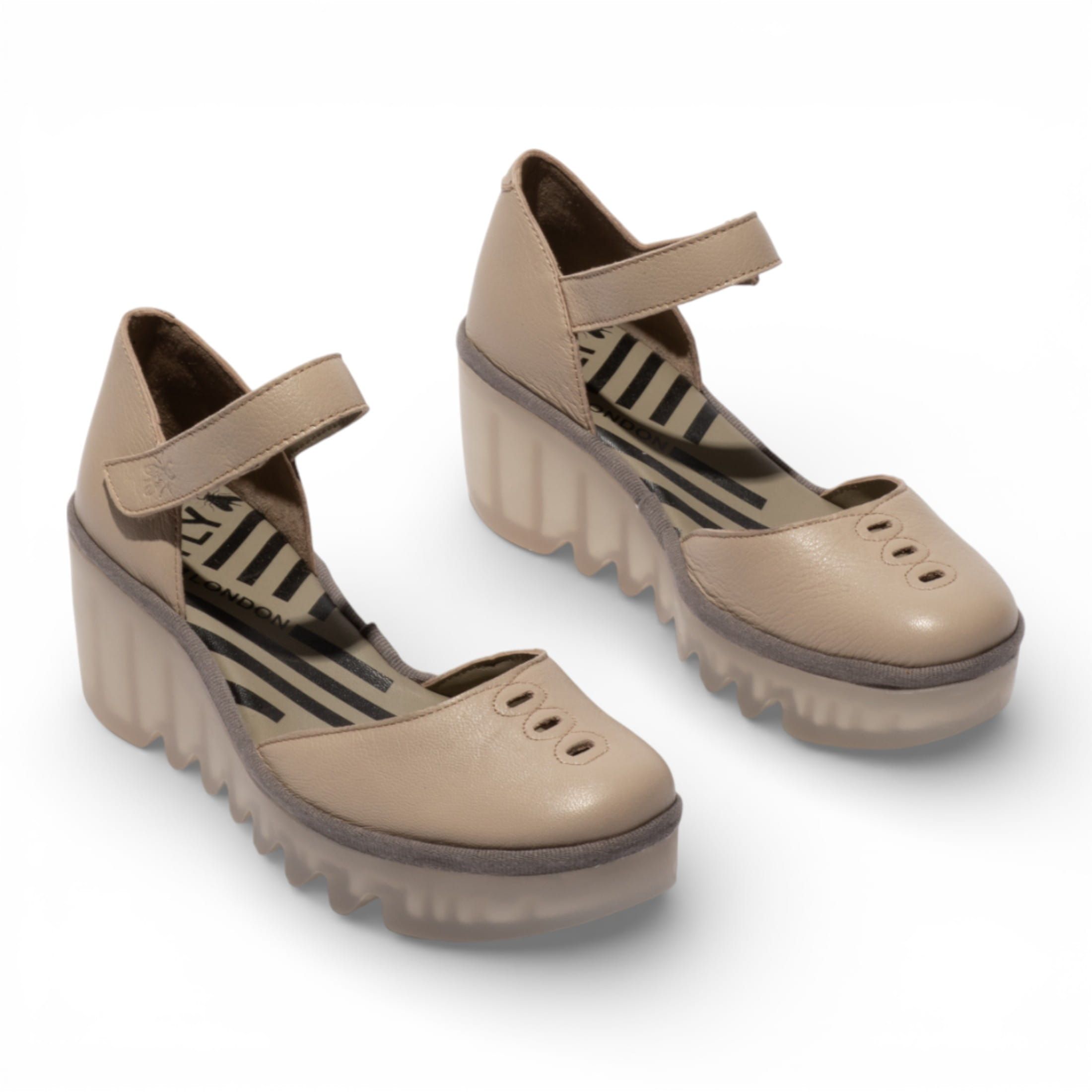 Infinity Leather Fly London Suede Leather Wedge Sandals - BISO305FLY