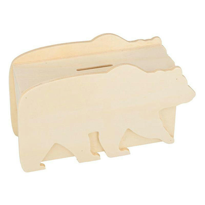 OURS - Tirelire en bois ours 17x10cm