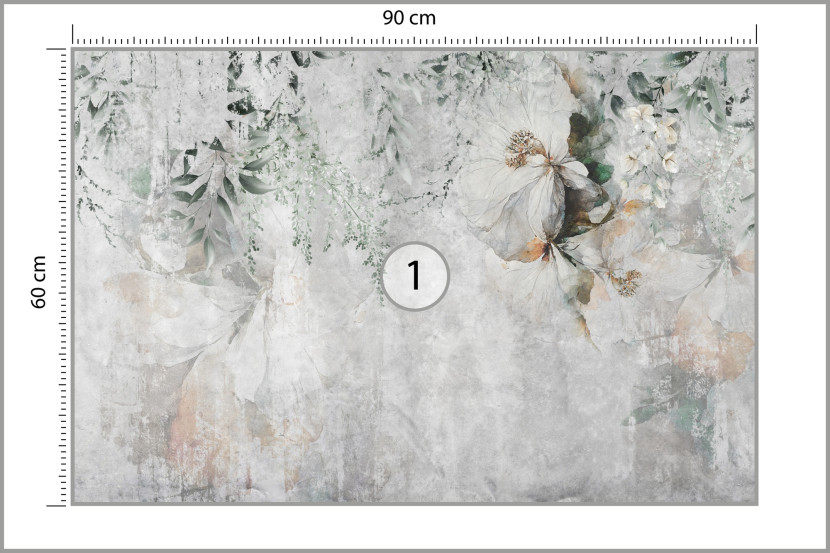 Fototapeta Delikatne Kwiaty Na Betonowym Tle 90x60cm