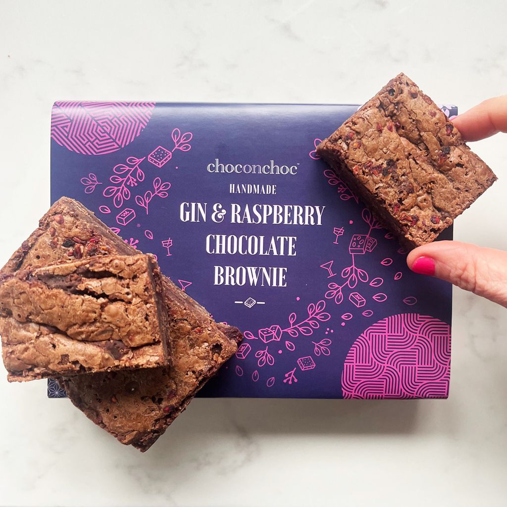 CHOC ON CHOC Gin and Raspberry Chocolate Brownie