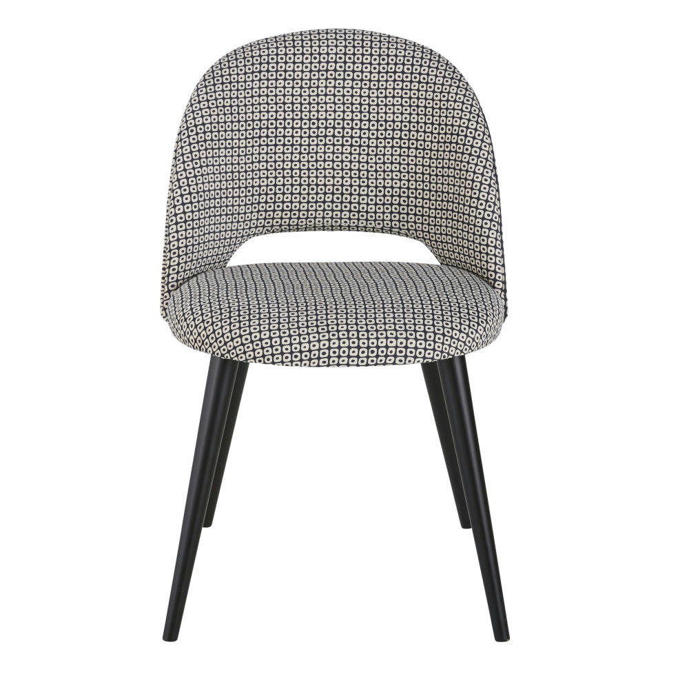 Syster - Chaise en velours motifs noirs et blancs