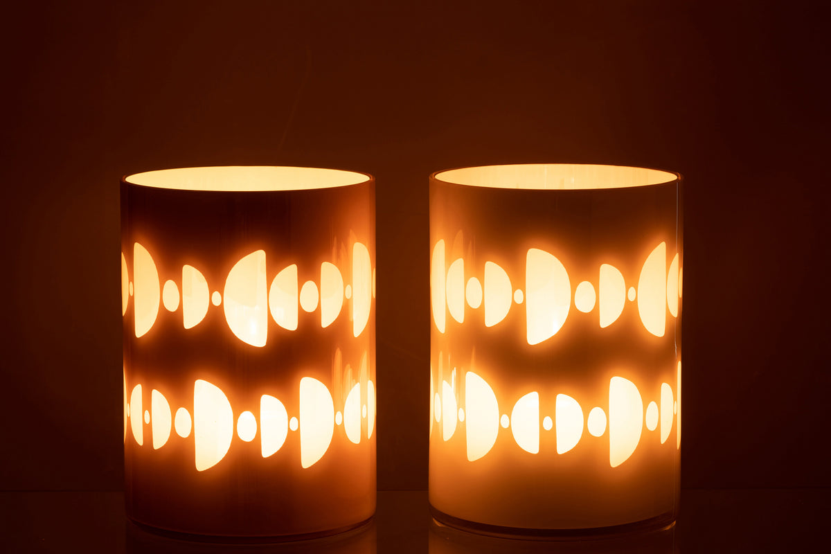 J-Line windlicht Halve Maan - glas - mix - large - 2 stuks