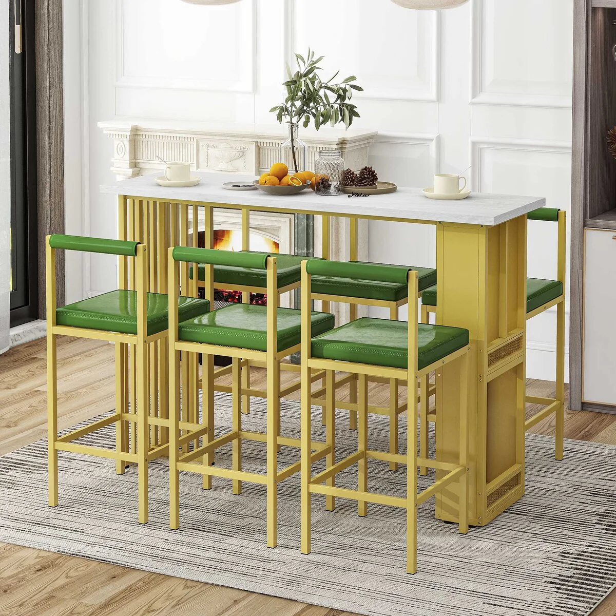 7-Piece Multi-Functional Counter Height Dining Bar Table Set
