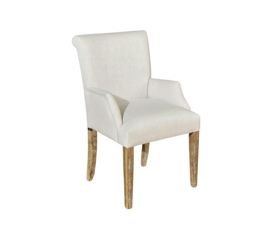 ALIX - Fauteuil de table en tissu beige