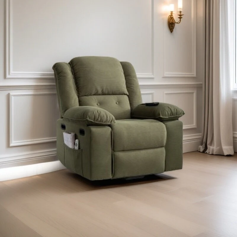 Corduroy Power Lift Recliner for Seniors with Adjustable Massage & Heat, Infinite Reclining Angles, Space-Saving Armrests