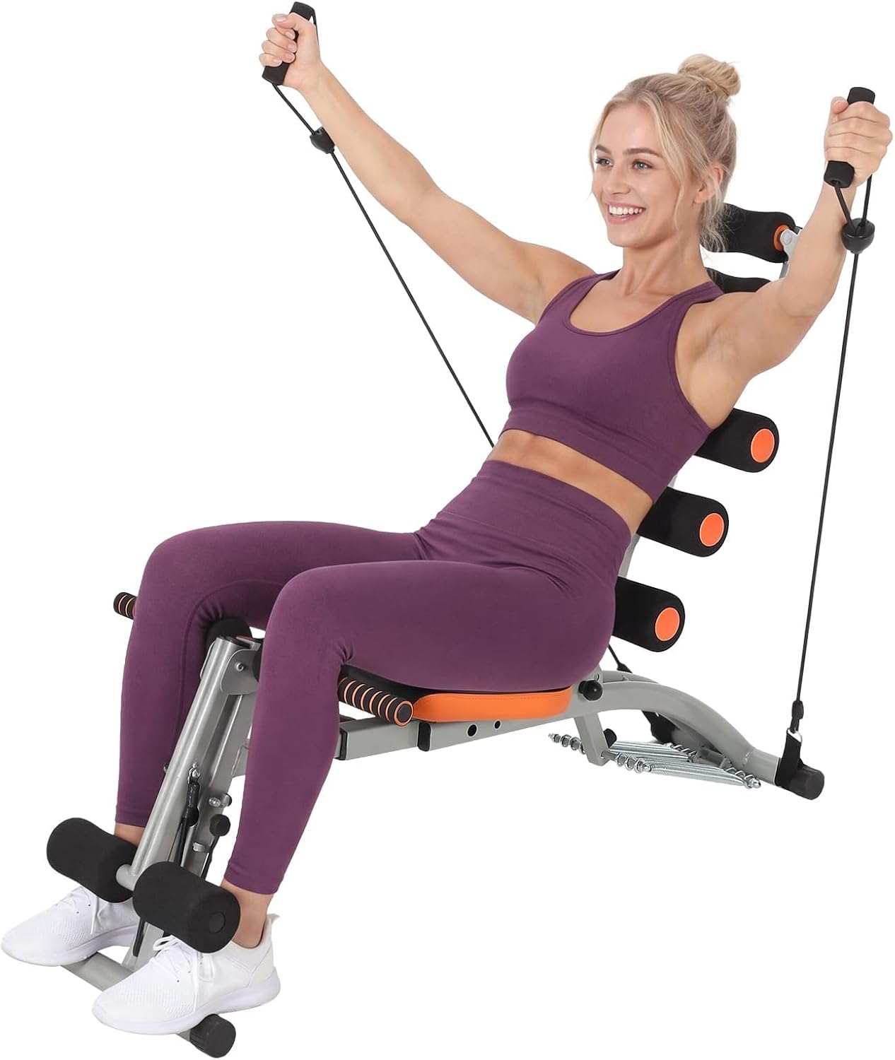 Adjustable Ab Machine, Home Gym Ab Trainer Bench, Multi-Functional Abdominal Trainer, Sit Up Bench, Core Workout Equipment,Exercise Chair for Stomach Exercise and Strength Training, Full Body Workout