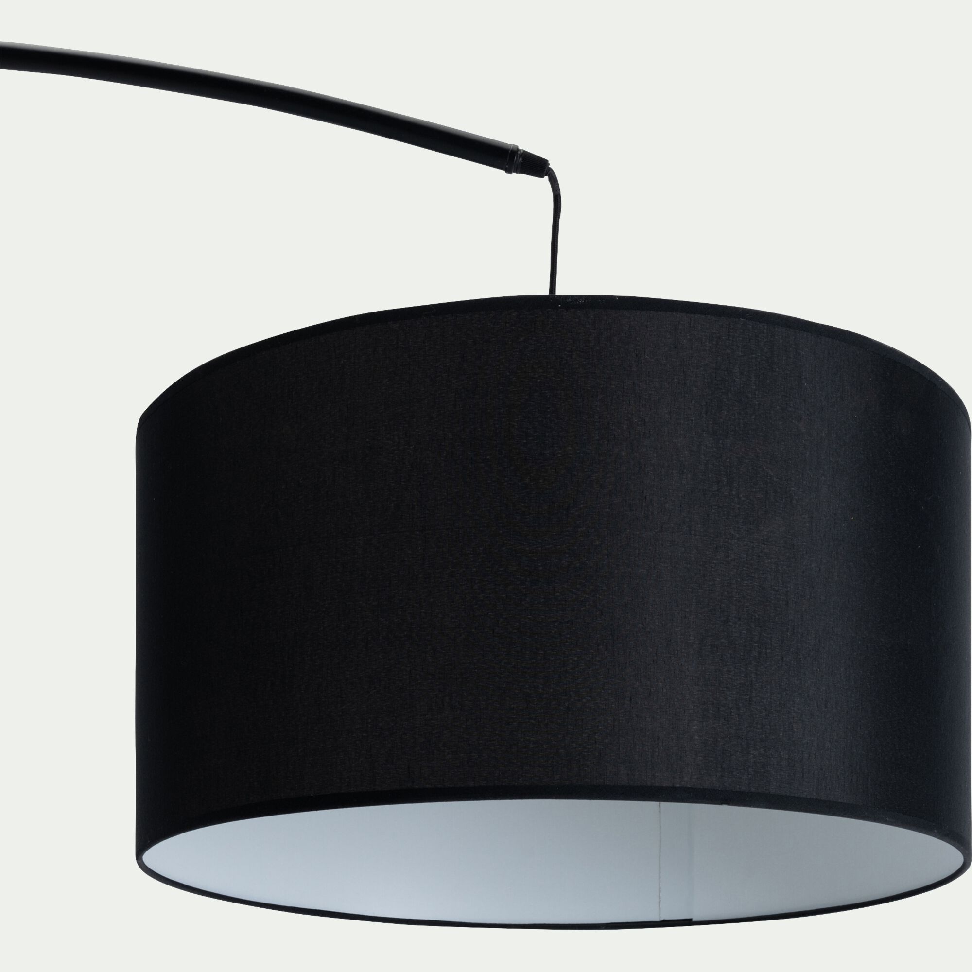 OBRERO - Lampadaire électrifié en acier et coton H215cm - noir