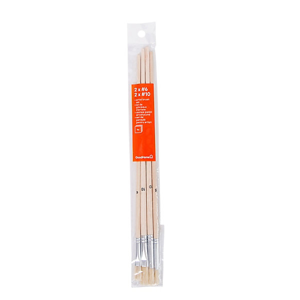 Lot 4 pinceaux artiste GoodHome 2 x n°6   2 x n°10