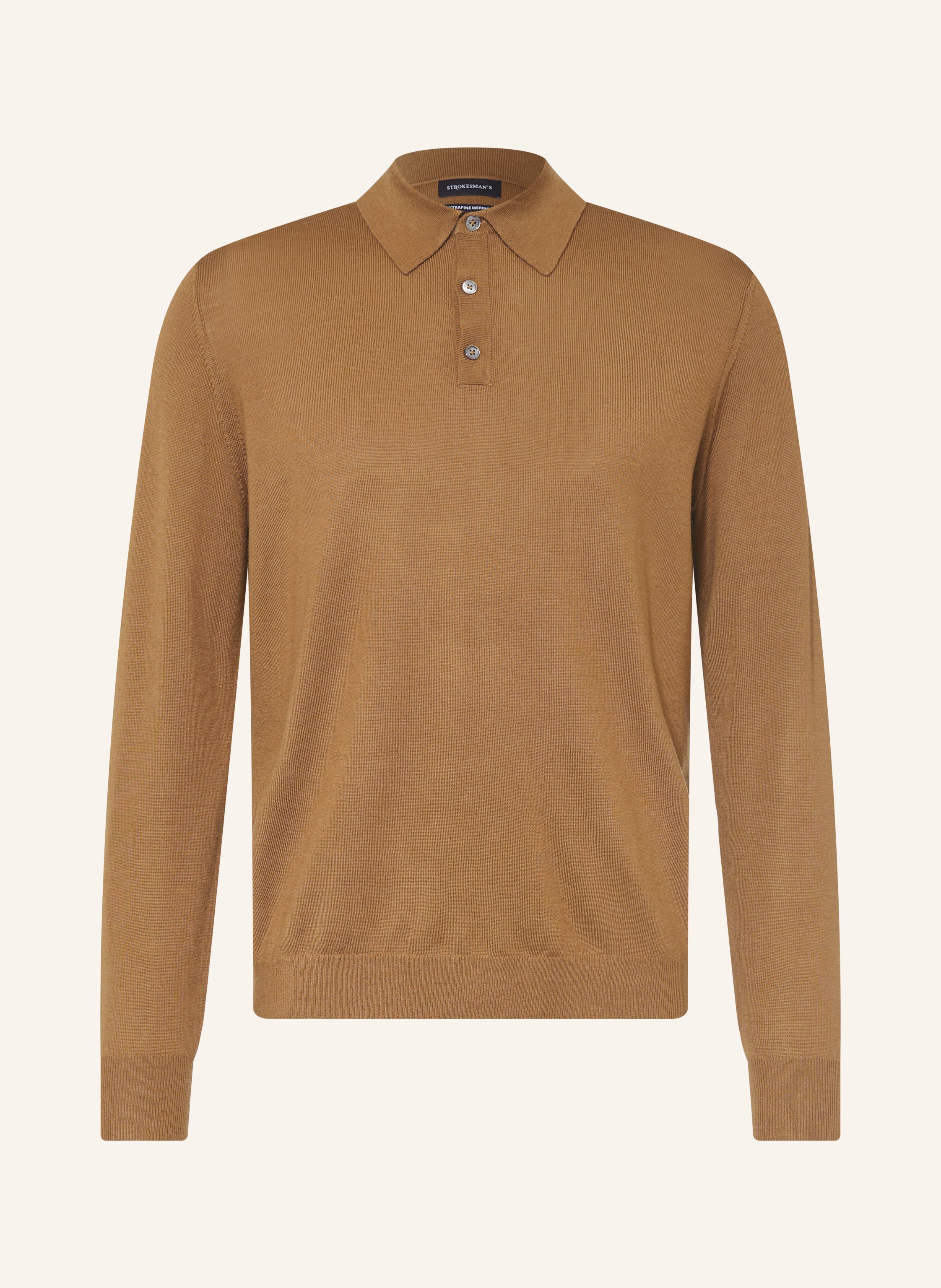 STROKESMAN'S Strick-Poloshirt aus Merinowolle