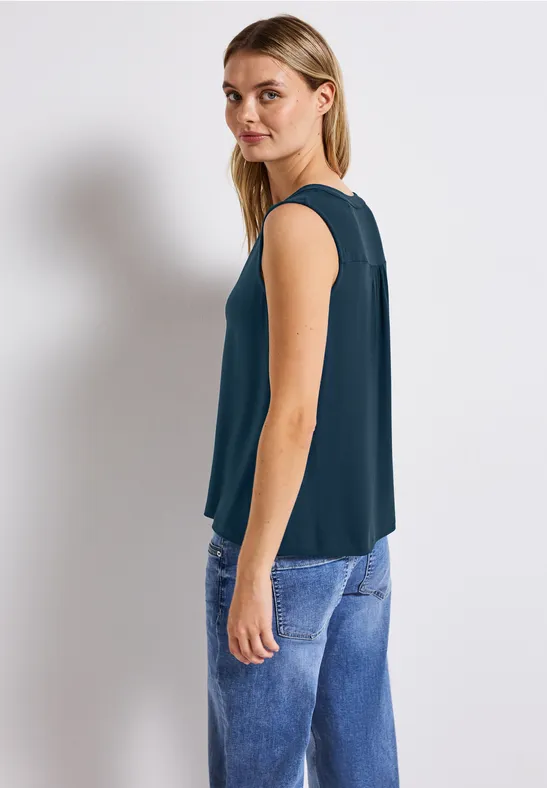 Split Neck Jersey-Top