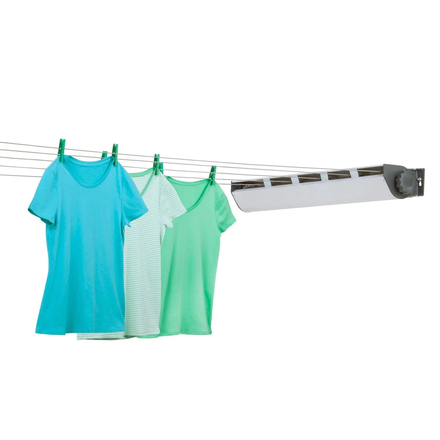 Honey-Can-Do White 5-Line Retractable Outdoor Clothesline