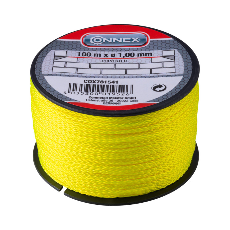 Cordeau en polyester jaune Ø 1 mm 100 m CONNEX