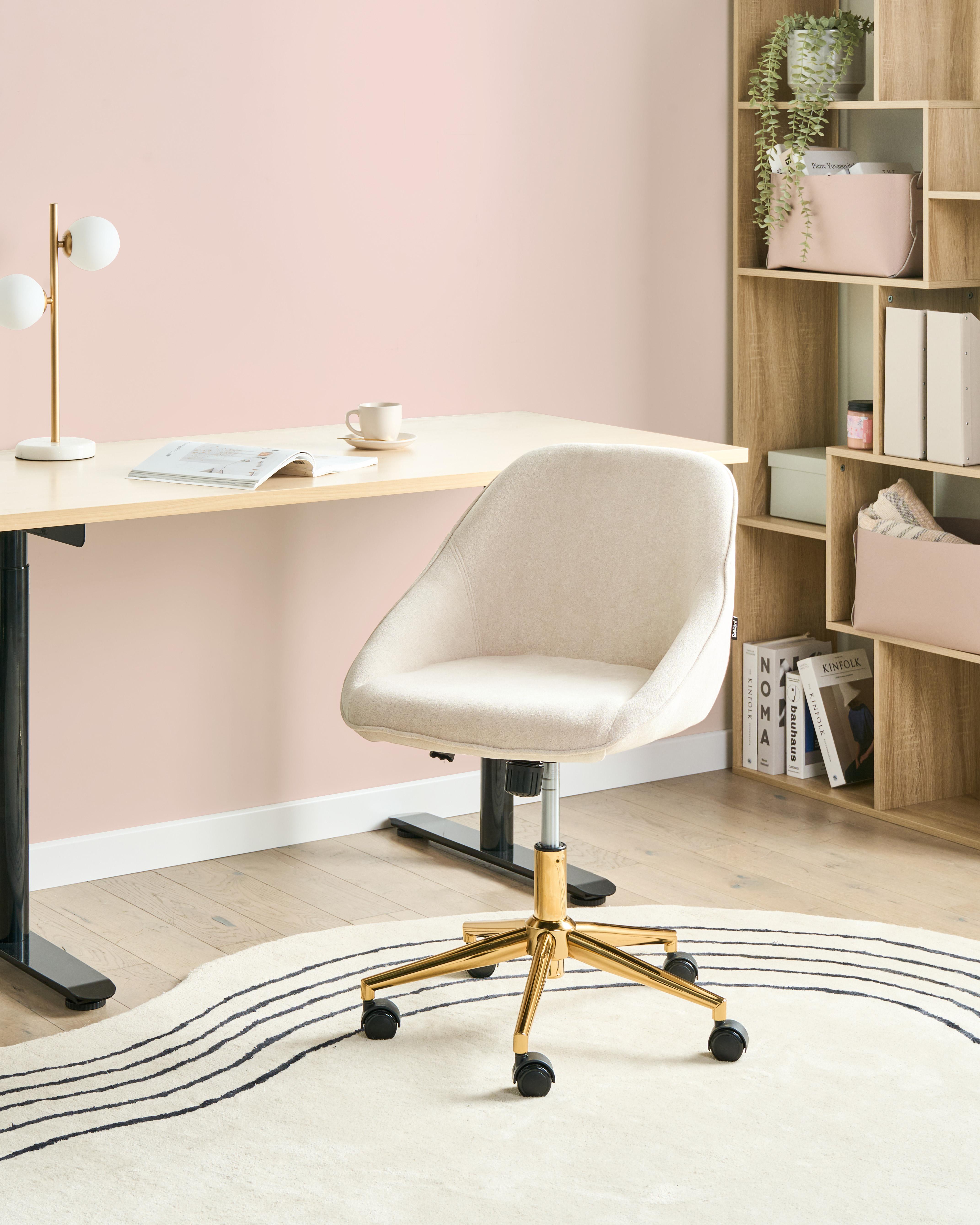Desk Chair BARDSDALE Velvet Light Beige