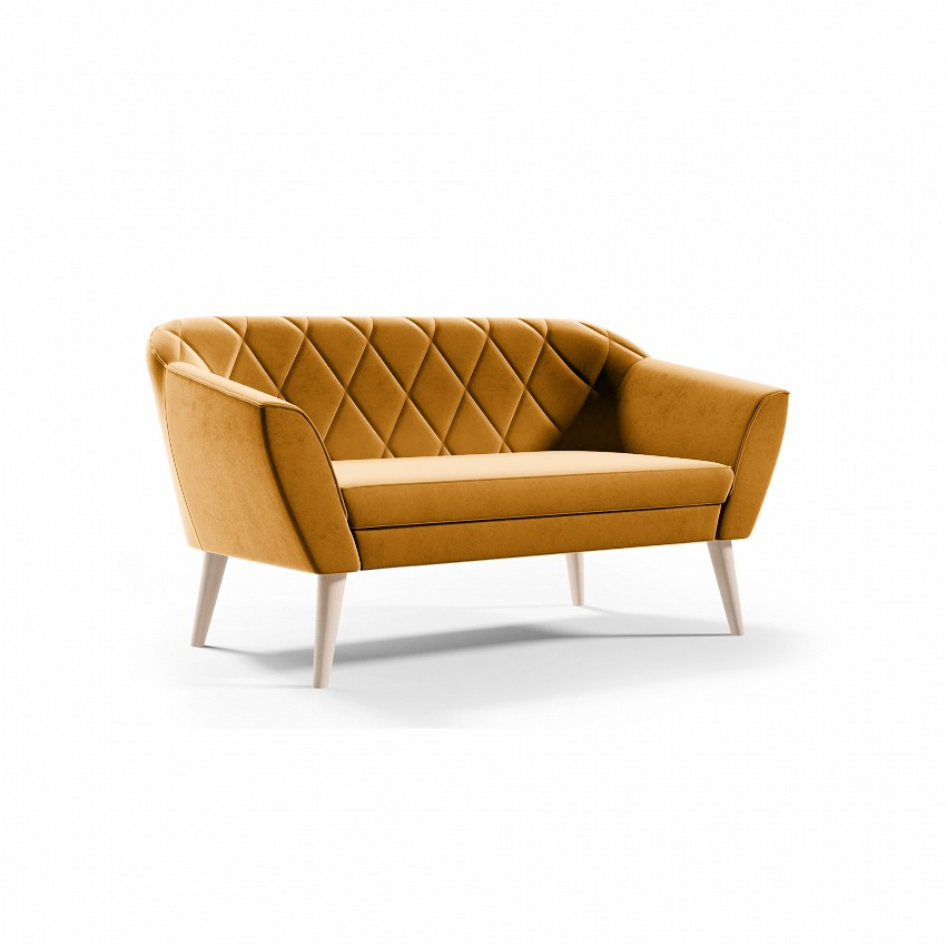 Pikowana sofa tapicerowana VIVA 2 - miodowyR41 noga buk