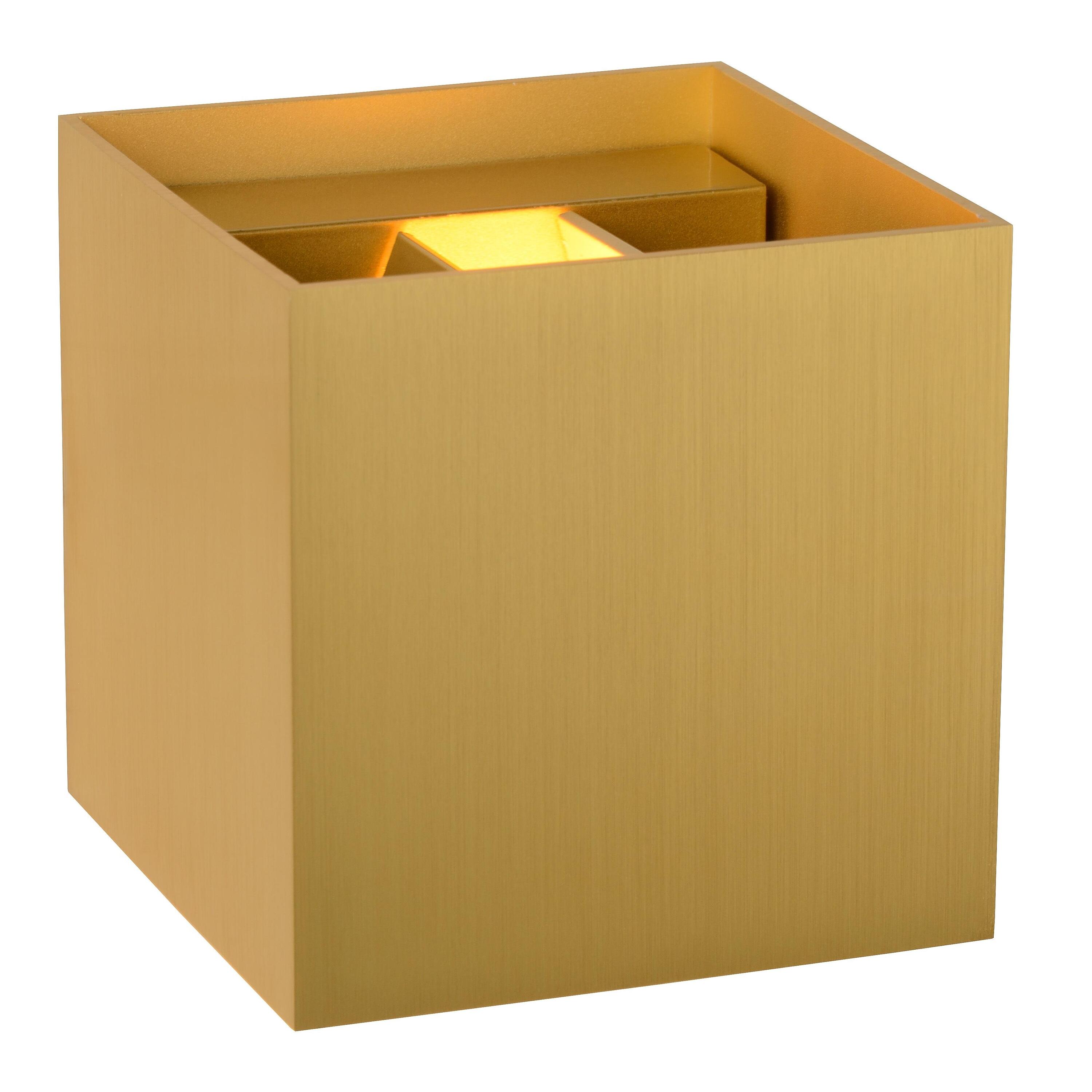 Xio wandlamp vierkant mat goud messing