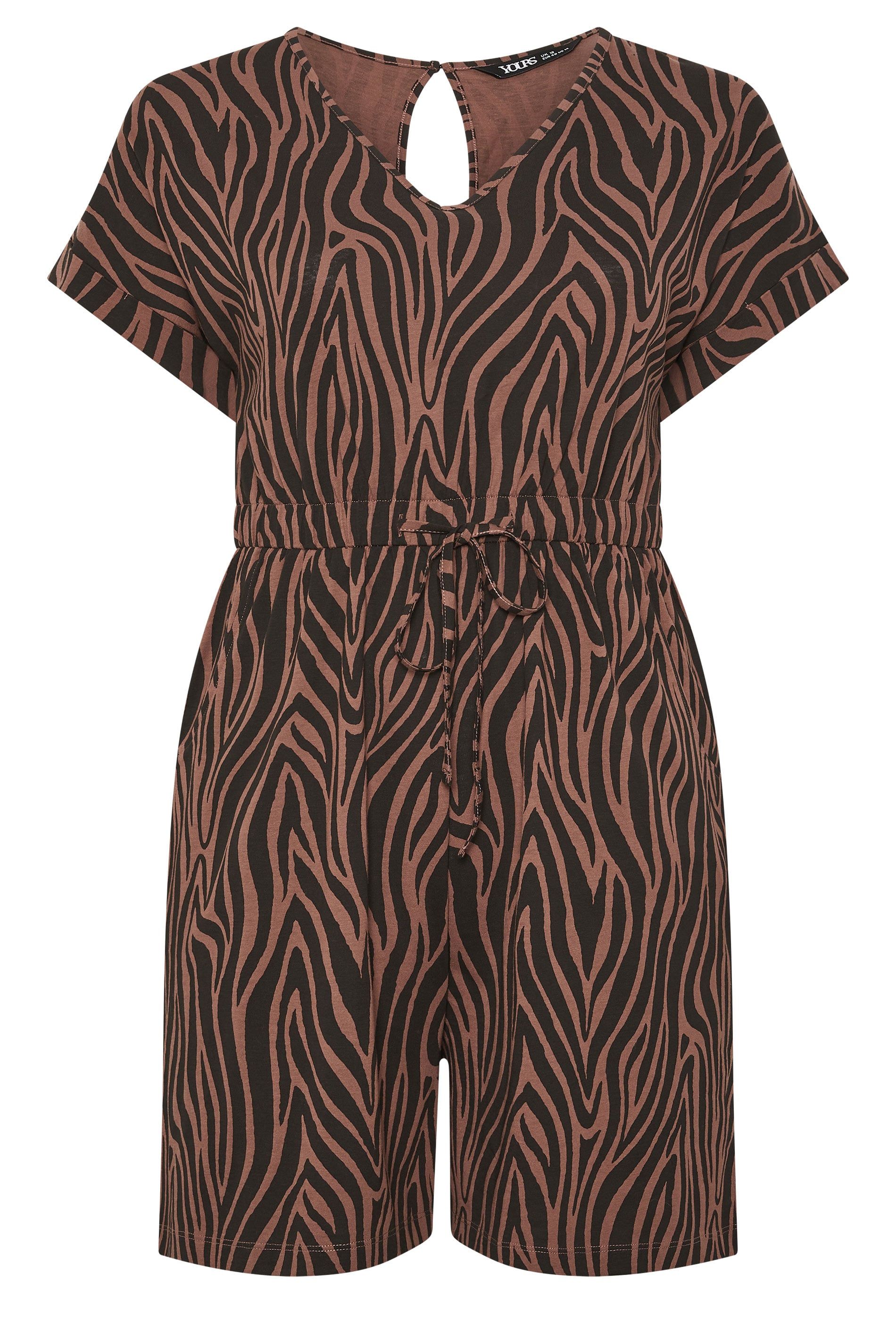 Yours Zebra Print Cotton Playsuit